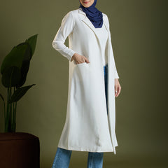 FAY LONG BLAZER - WHITE