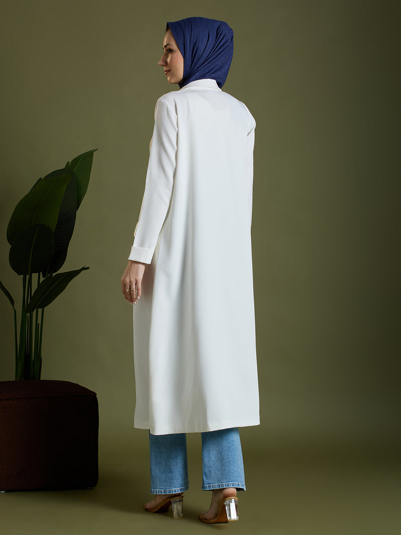 FAY LONG BLAZER - WHITE