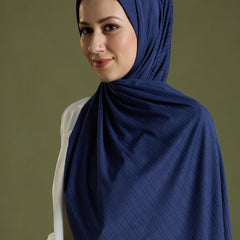 NAVY RIBBED HIJAB