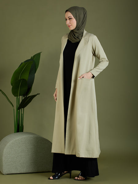 FAY LONG BLAZER - MUDDY GREEN
