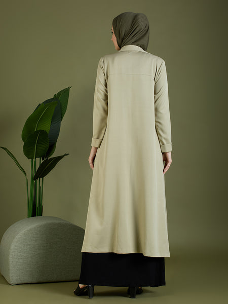 FAY LONG BLAZER - MUDDY GREEN