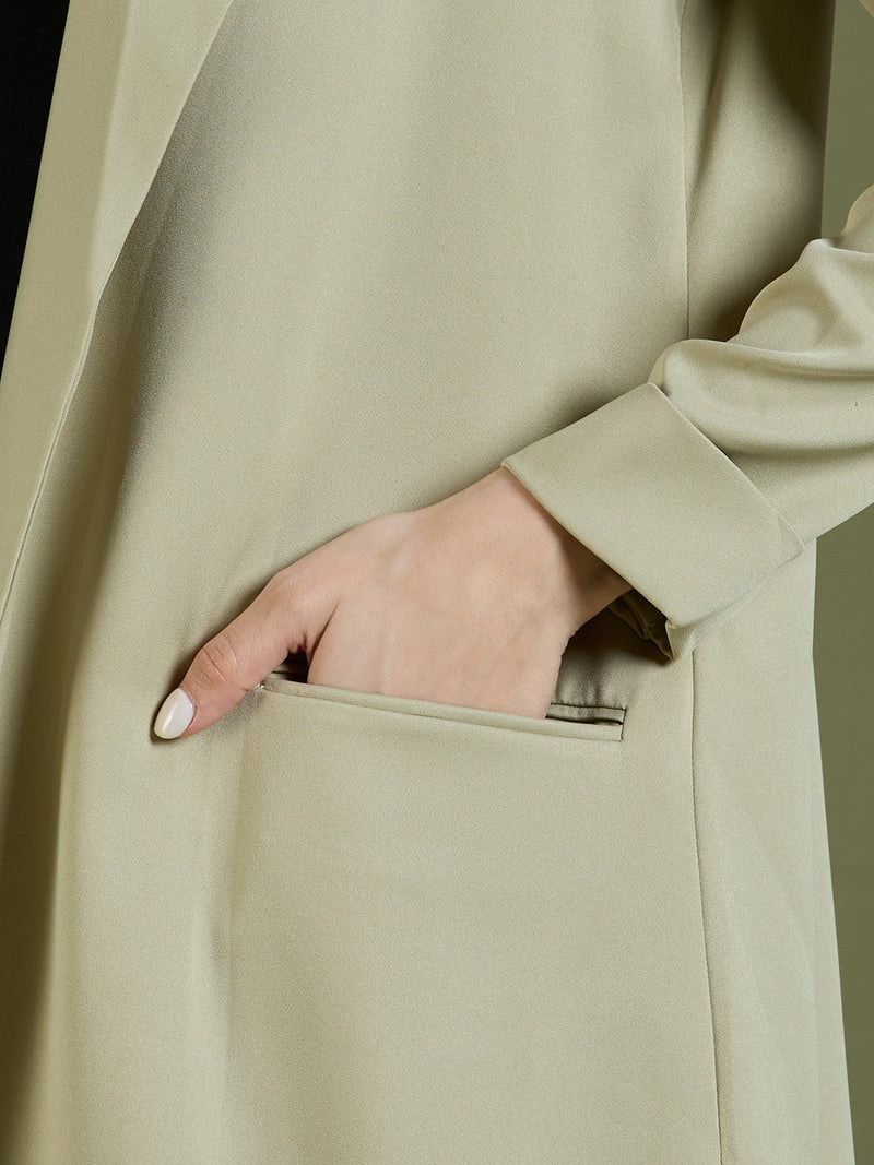 FAY LONG BLAZER - MUDDY GREEN