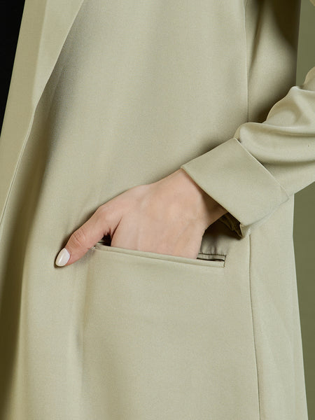 FAY LONG BLAZER - MUDDY GREEN