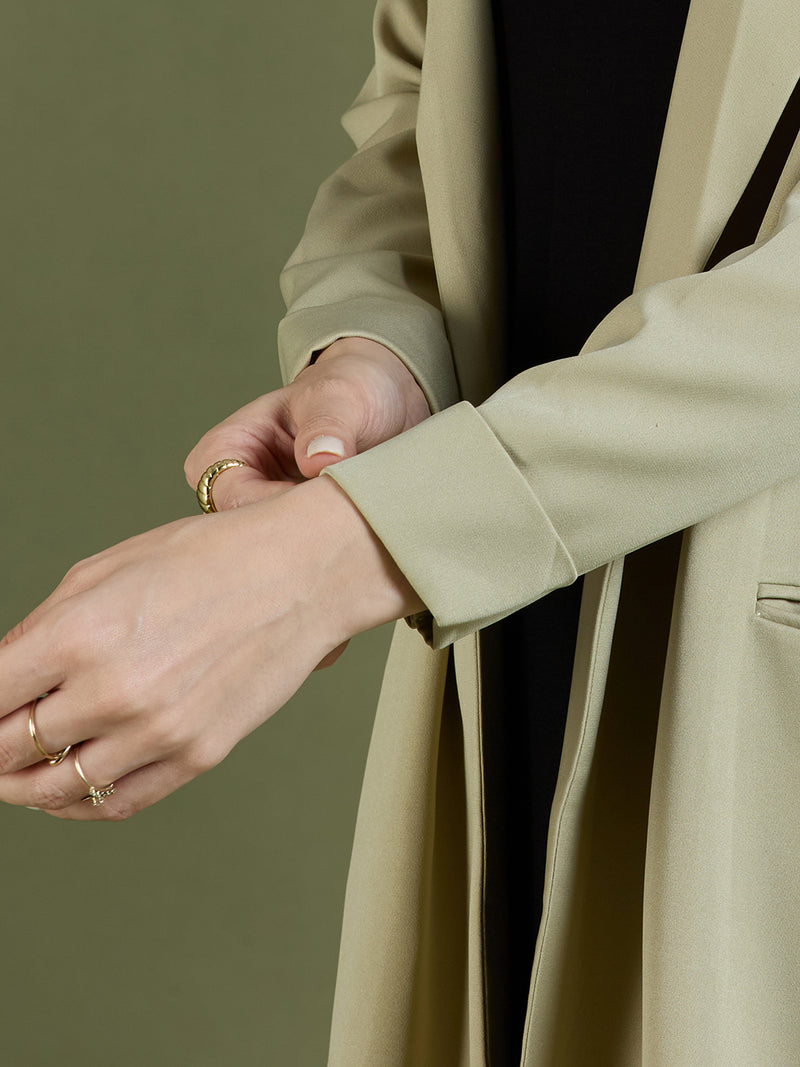 FAY LONG BLAZER - MUDDY GREEN