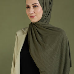 OLIVE RIBBED HIJAB