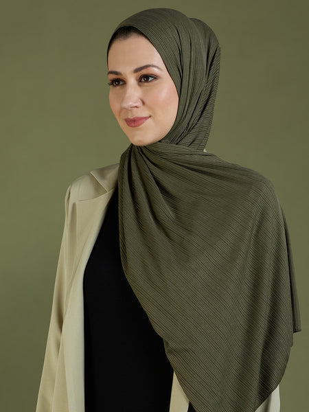 OLIVE RIBBED HIJAB