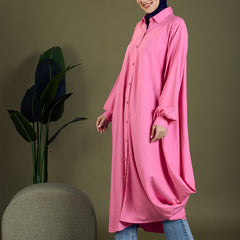 FUCHSIA FLOW SHIRT DRESS