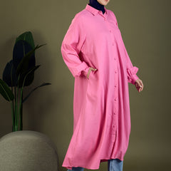 FUCHSIA FLOW SHIRT DRESS