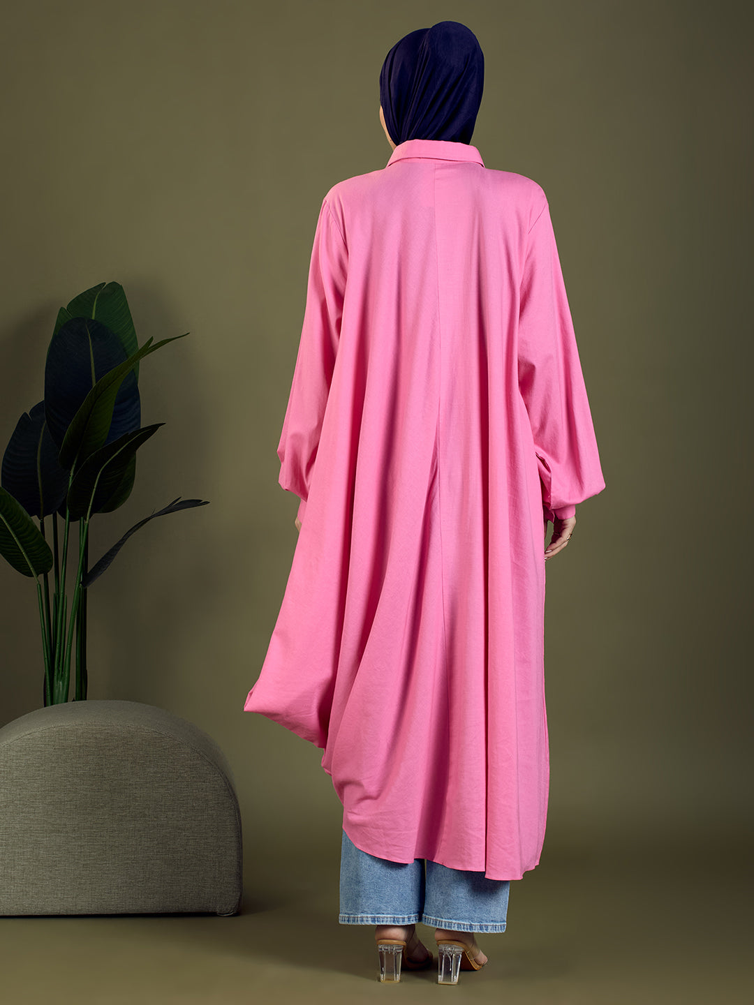 Fuchsia Flow Shirt Dress
