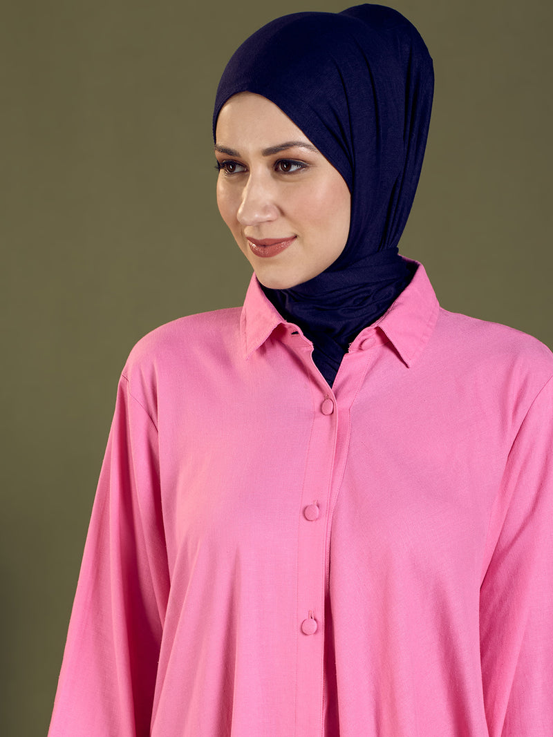 FUCHSIA FLOW SHIRT DRESS