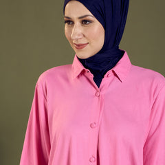 Fuchsia Flow Shirt Dress