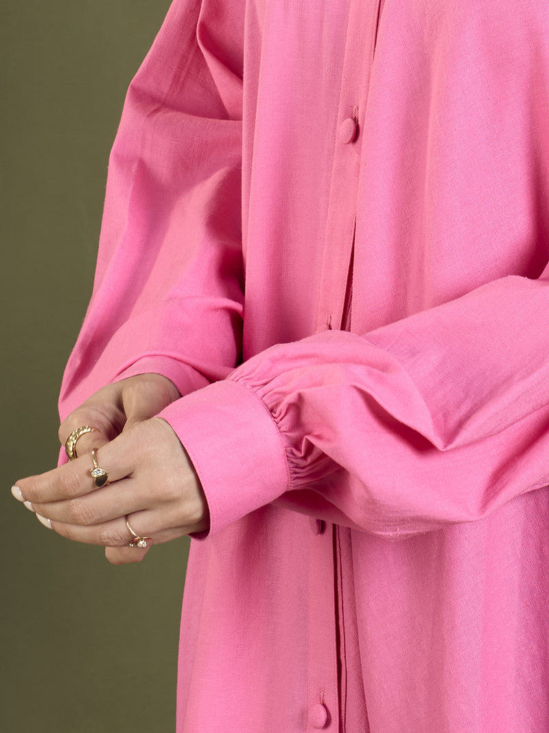 FUCHSIA FLOW SHIRT DRESS