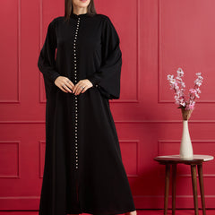 NORA PEARL ABAYA - JET BLACK