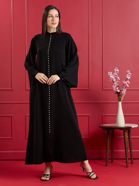 NORA PEARL ABAYA - JET BLACK