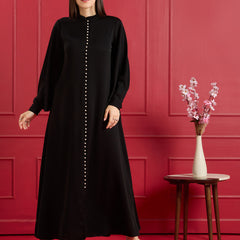 NORA PEARL ABAYA - JET BLACK