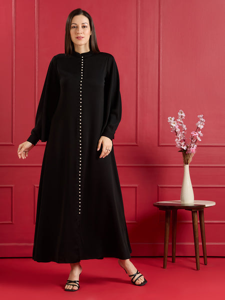 NORA PEARL ABAYA - JET BLACK
