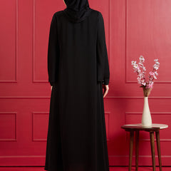 NORA PEARL ABAYA - JET BLACK
