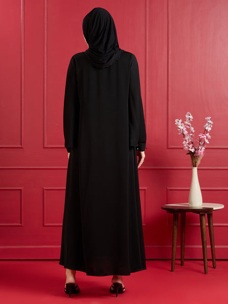 NORA PEARL ABAYA - JET BLACK