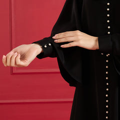 NORA PEARL ABAYA - JET BLACK