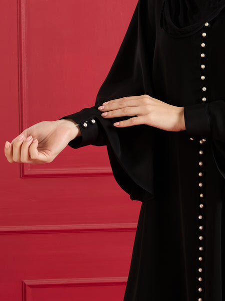 NORA PEARL ABAYA - JET BLACK
