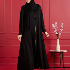 NORA PEARL ABAYA - JET BLACK