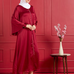 NORA PEARL ABAYA - CRIMSON RED