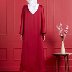 NORA PEARL ABAYA - CRIMSON RED