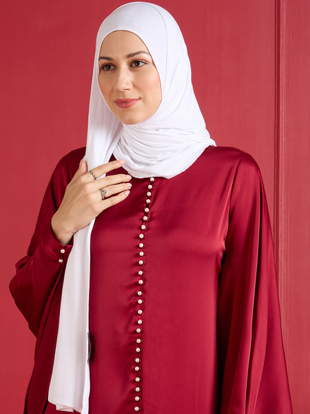 NORA PEARL ABAYA - CRIMSON RED