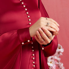 NORA PEARL ABAYA - CRIMSON RED