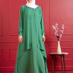 Elena Jacket Abaya Set – Emerald Green