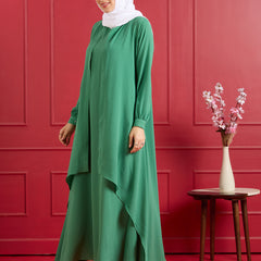 Elena Jacket Abaya Set – Emerald Green