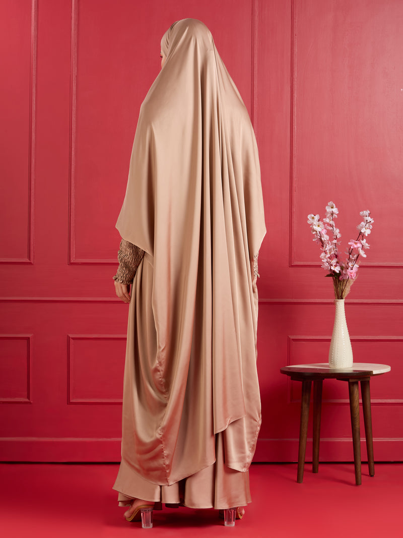 NOURA SATIN JILBAB - CARAMEL