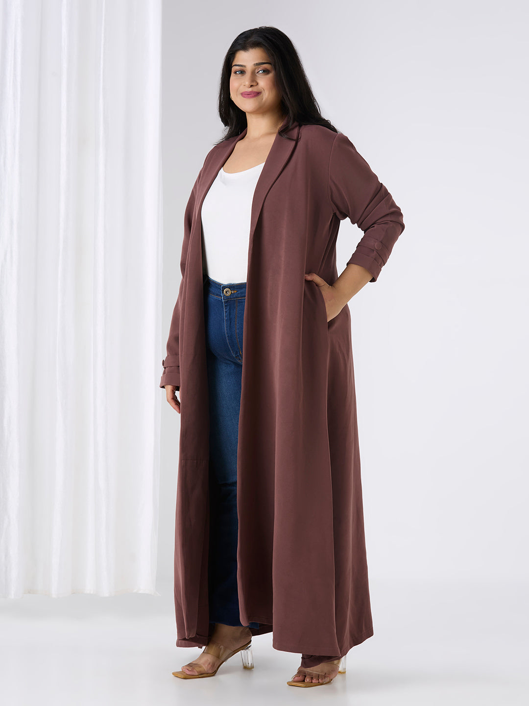 ZARA OPEN BLAZER - MOCHA