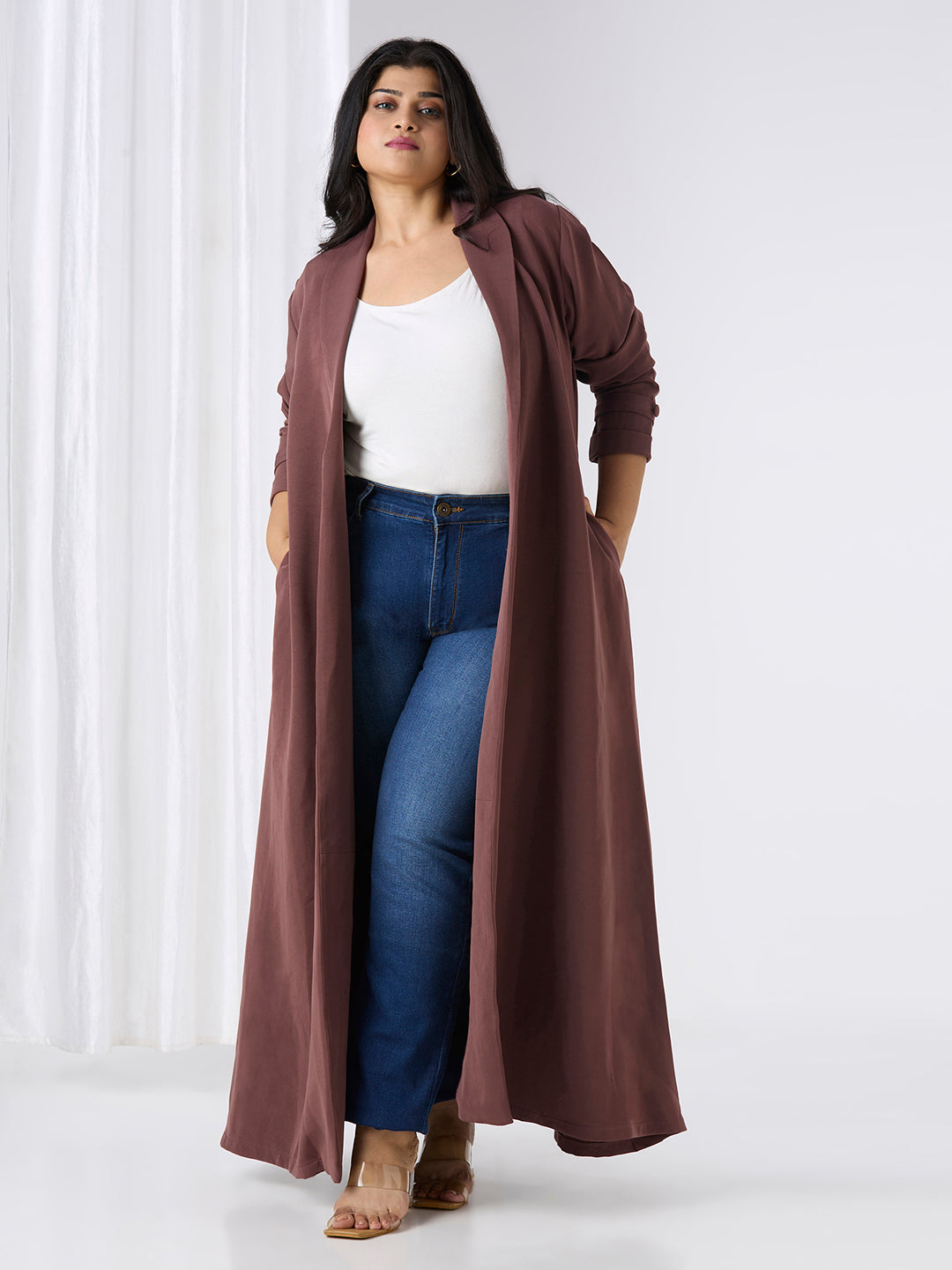 ZARA OPEN BLAZER - MOCHA