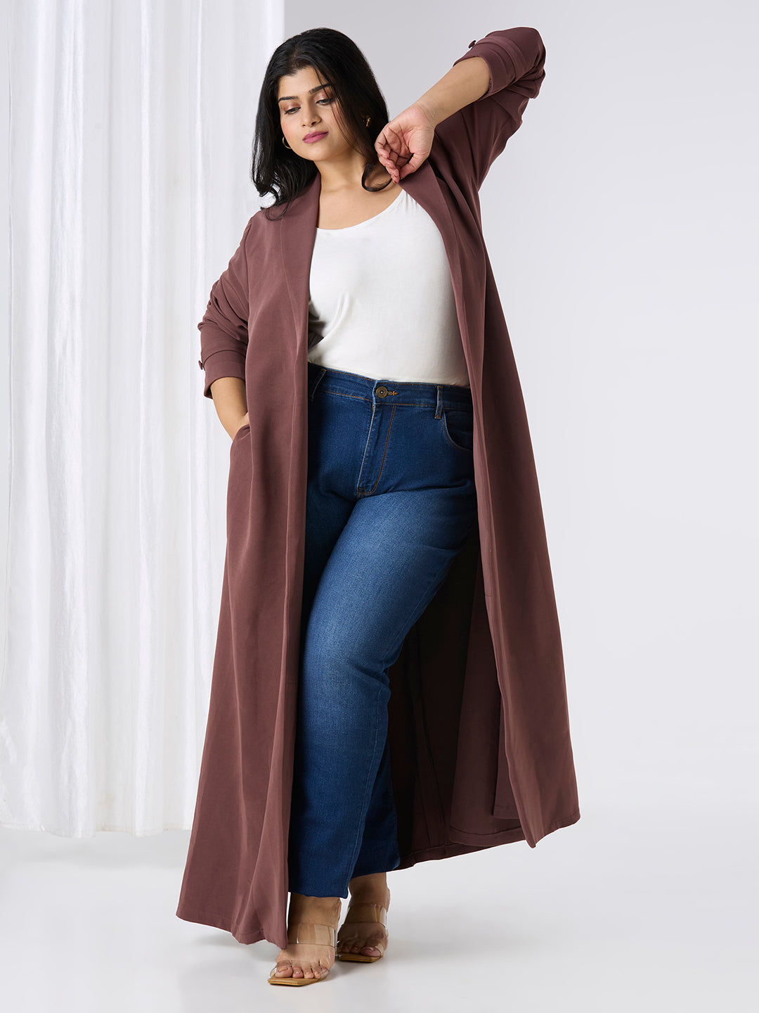ZARA OPEN BLAZER - MOCHA