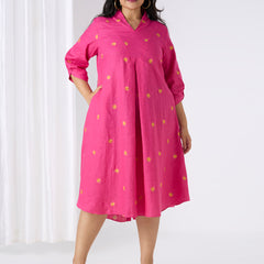 AURORA PINK LINEN DRESS