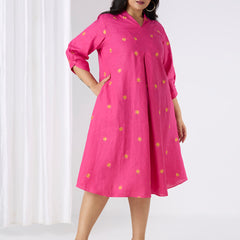 AURORA PINK LINEN DRESS