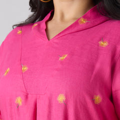 AURORA PINK LINEN DRESS