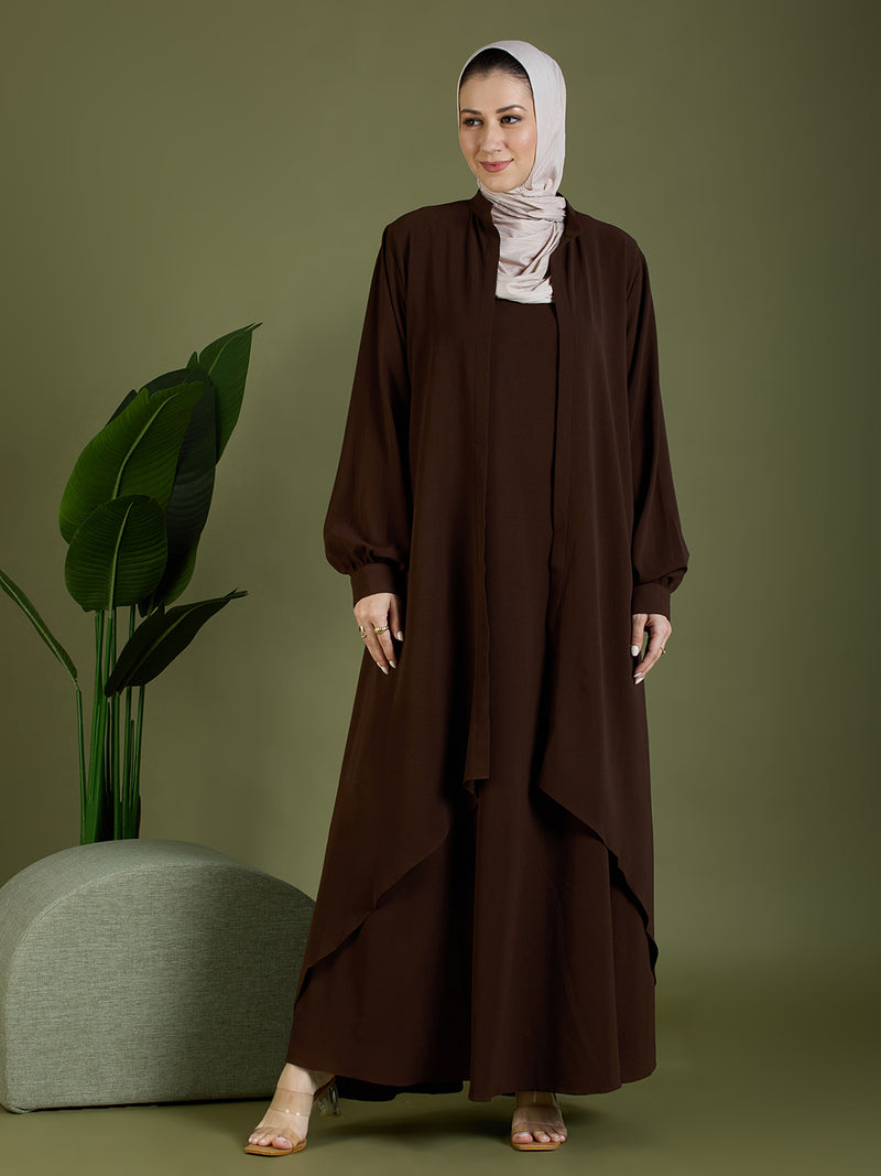 ELENA JACKET ABAYA - CHOCOLATE BROWN