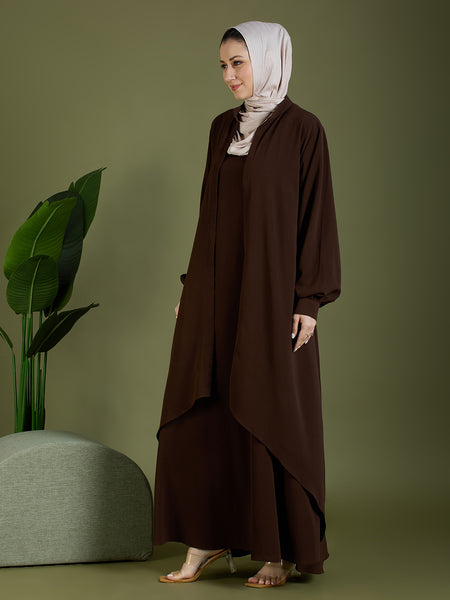 ELENA JACKET ABAYA - CHOCOLATE BROWN
