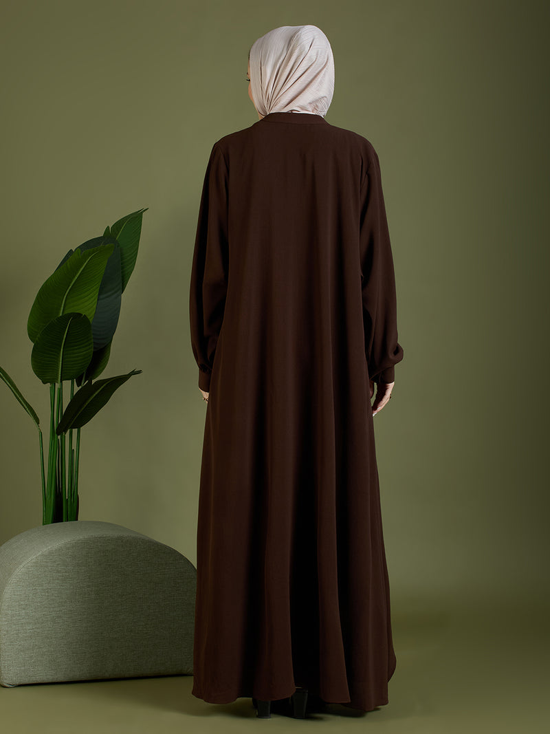 ELENA JACKET ABAYA - CHOCOLATE BROWN