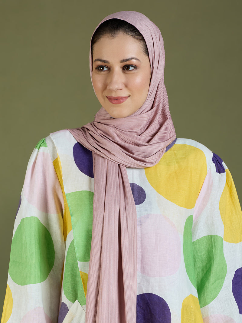 PINK RIBBED HIJAB