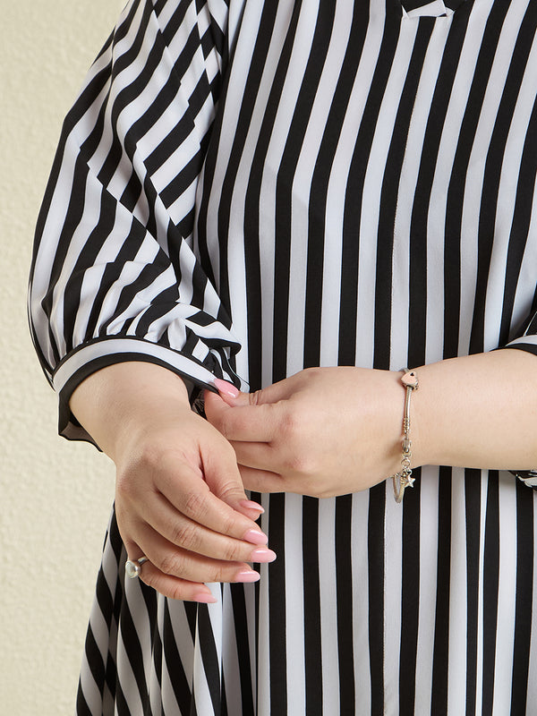 STRIPE STATEMENT DRESS