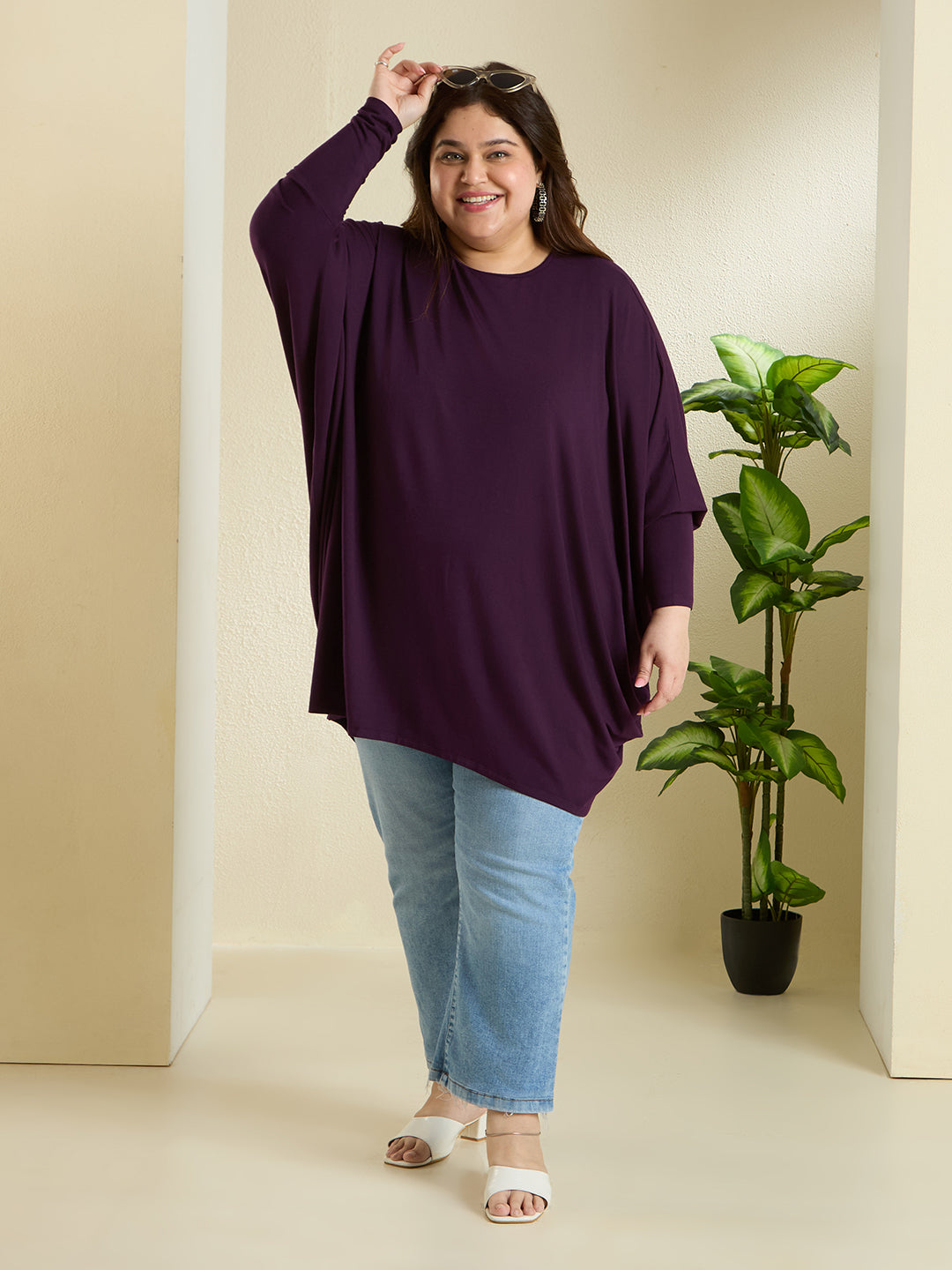 PLUM EASE JERSEY TOP