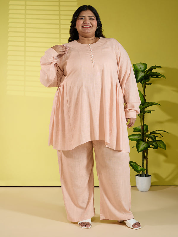 PEACH MUSE LINEN CORD SET