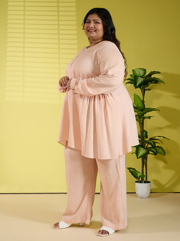 PEACH MUSE LINEN CORD SET