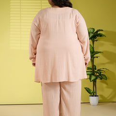 PEACH MUSE LINEN CORD SET