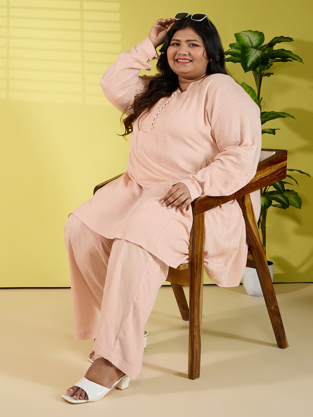 PEACH MUSE LINEN CORD SET
