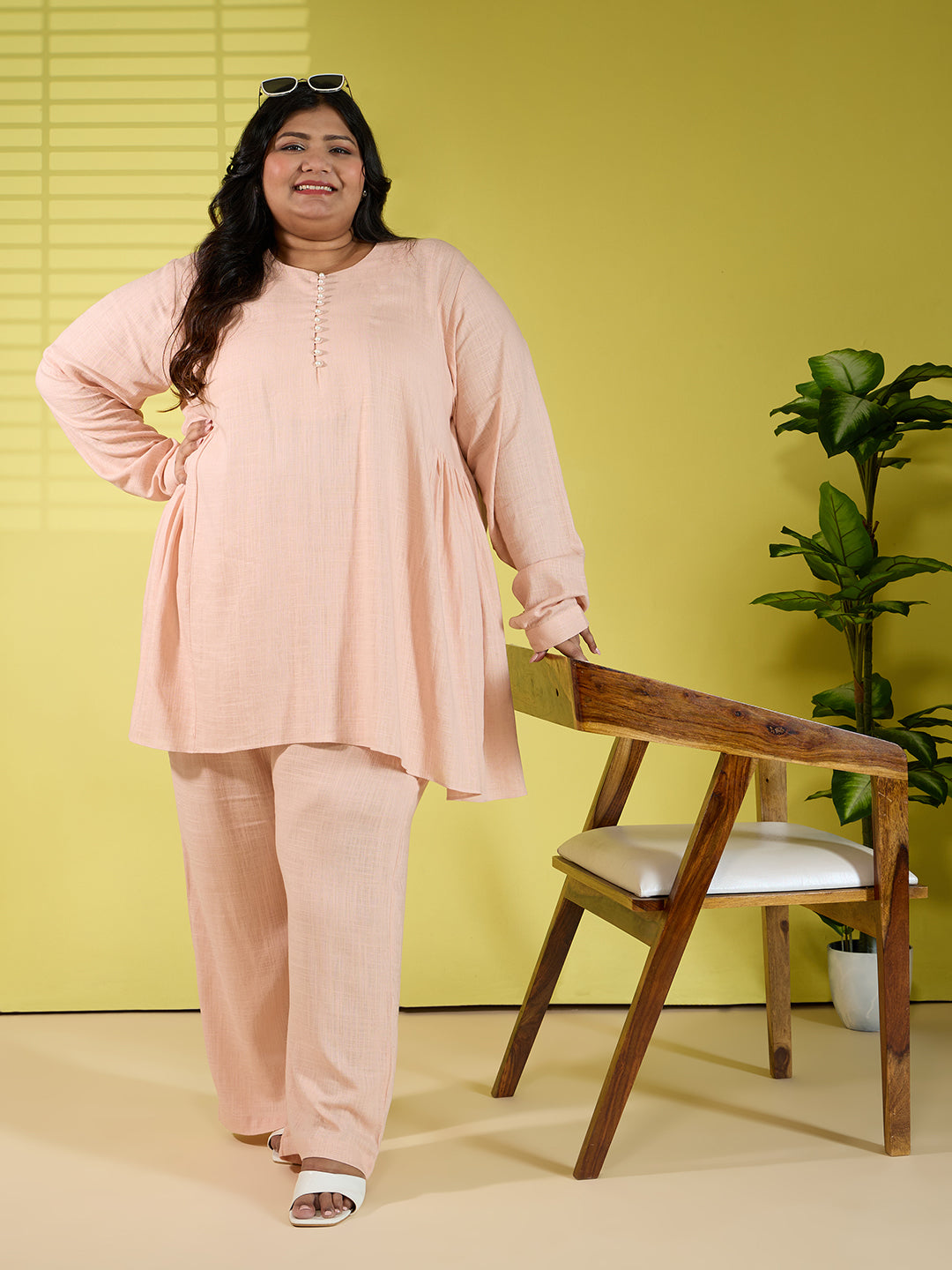 PEACH MUSE LINEN CORD SET