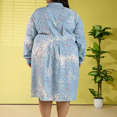 FLORA DENIM COTTON DRESS